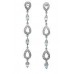 Earrings silver 925 sterling dangle women white zircon blue topaz stone C 426